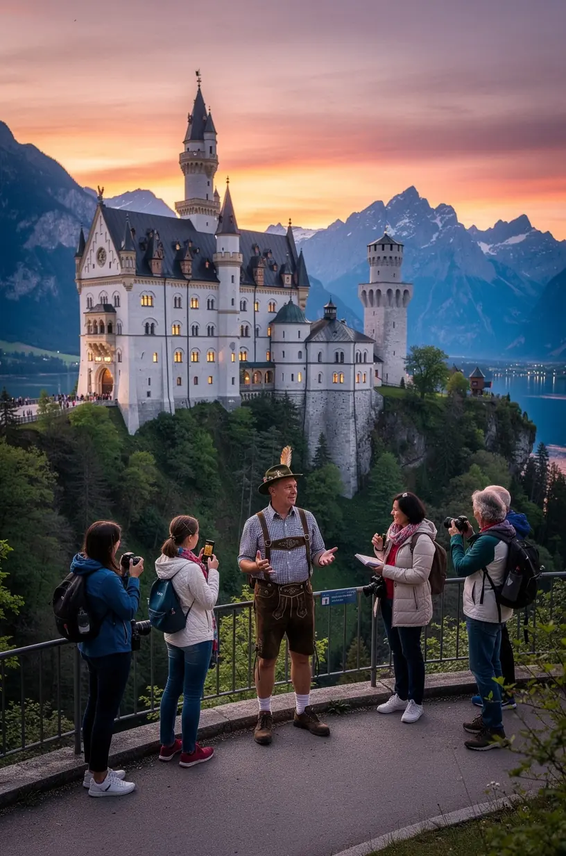 Luftaufnahme einer majestätischen deutschen Burg umgeben von üppiger Natur, die das reiche kulturelle Erbe und historische Architektur hervorhebt.